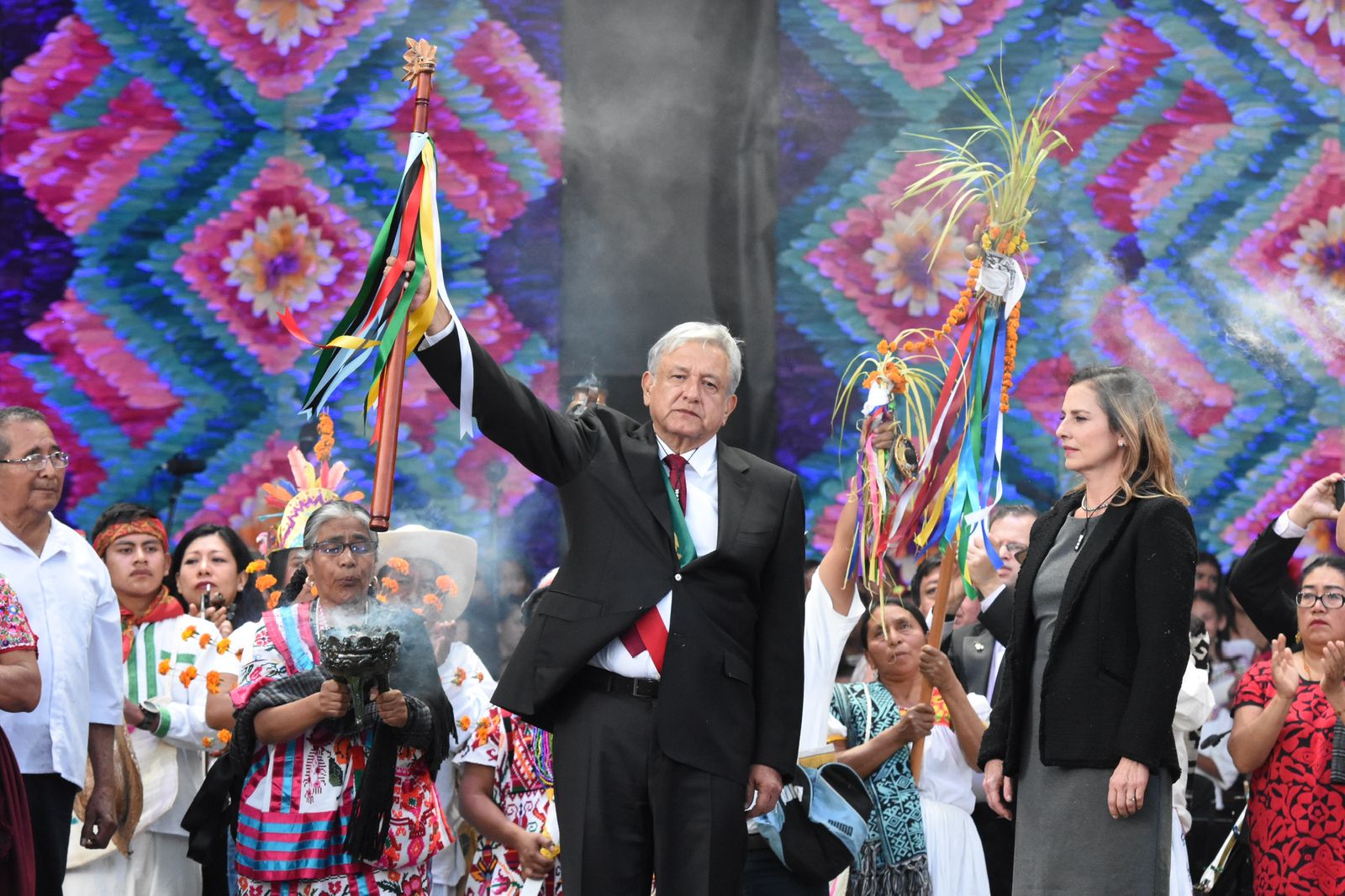 André Manuel López Obrador, toma de posesión en el Zócalo de la Capital Mexicana. Foto Ulises Castellanos